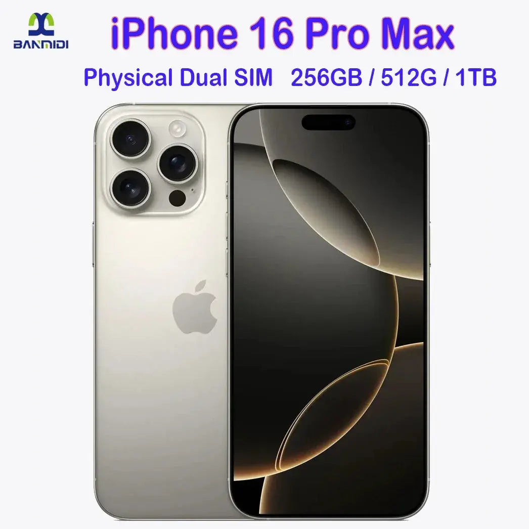 Buy iPhone 16 Pro Max 256GB online showing front and back view with triple camera system