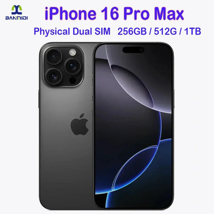Buy iPhone 16 Pro Max 256GB online sleek black phone with triple camera and dual SIM