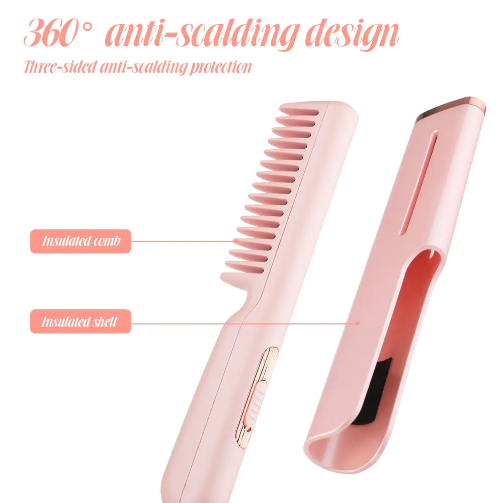 2-in-1 USB Heated Hair Comb | Smooth & Style Anywhere