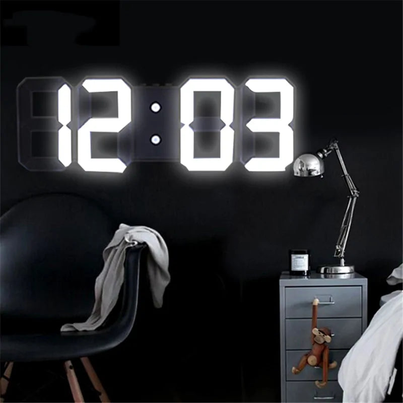 3D LED Digital Wall Clock | Modern Home Decor