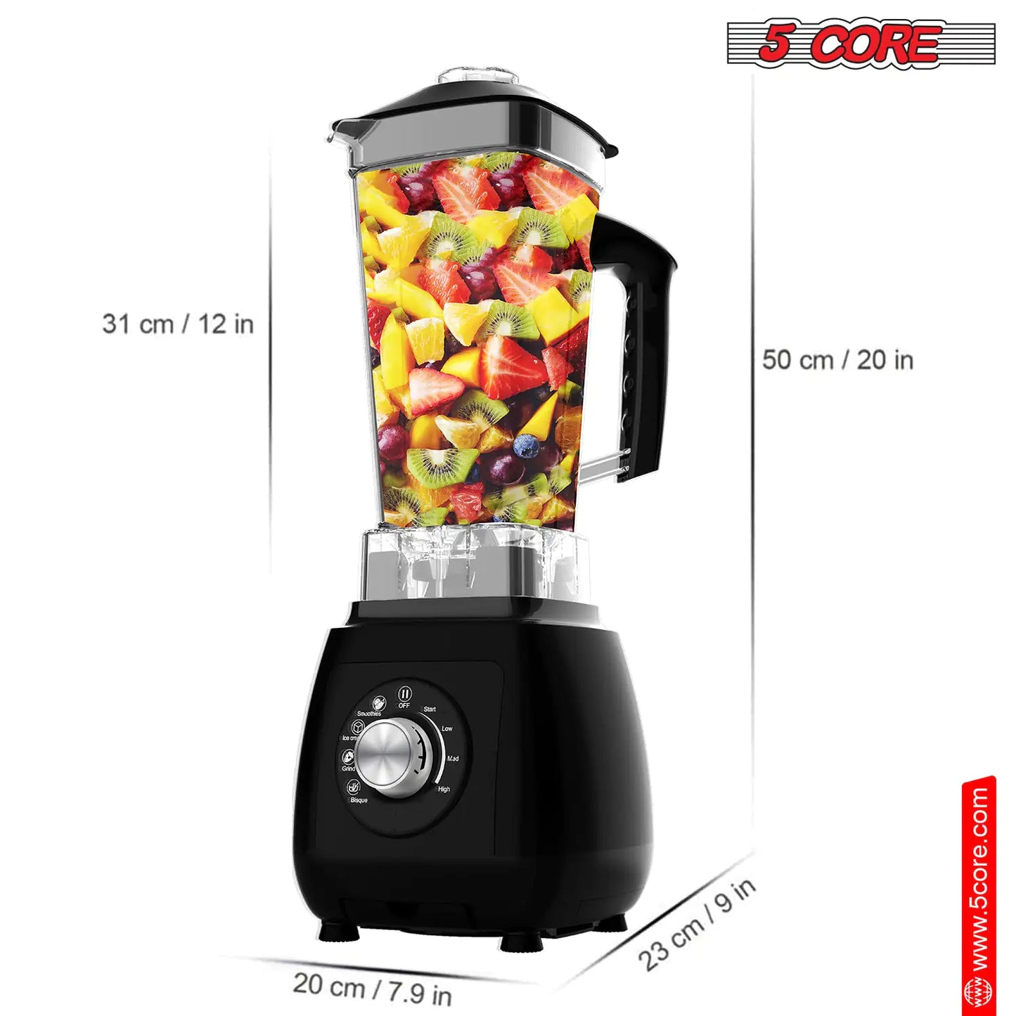 5Core 2000W Juicer Blender | Powerful Smoothie Maker