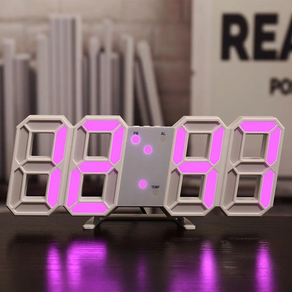 3D LED Digital Wall Clock | Modern Home Decor