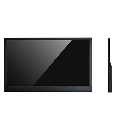 black computer monitor gaming front and side view sleek design
