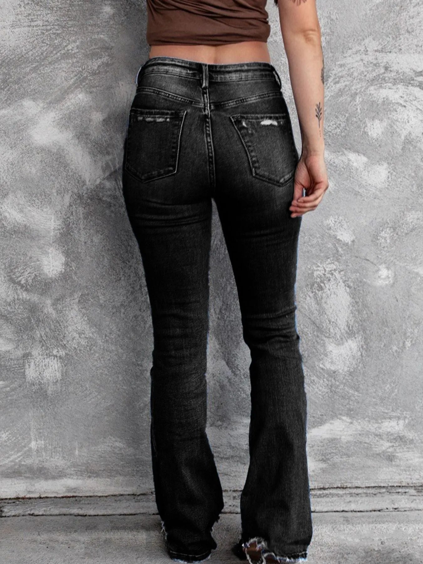 Distressed Flare Jeans - Merit Sell