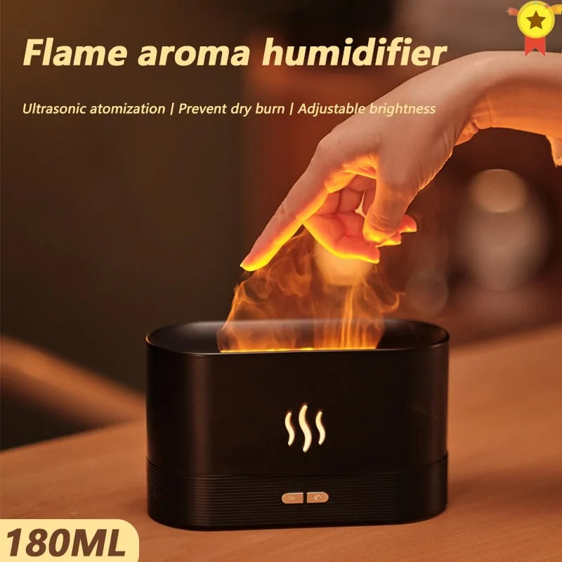 180ML Flame Ultrasonic Humidifier | Soothing Mist