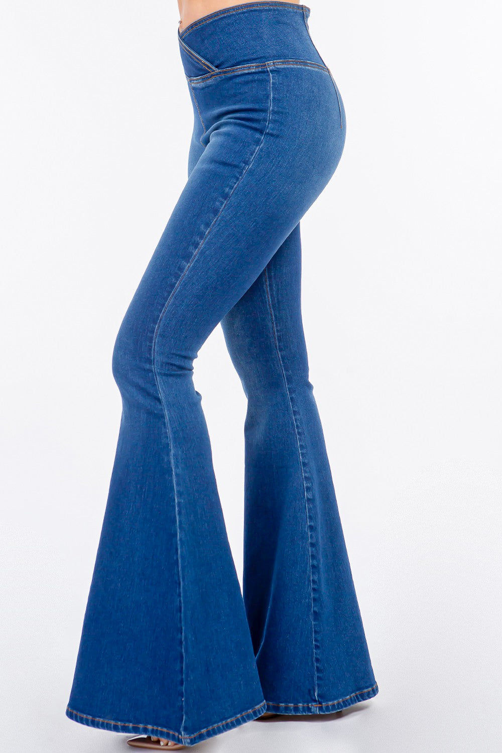 American Bazi Pull-On Flare Jeans | High Waist Style