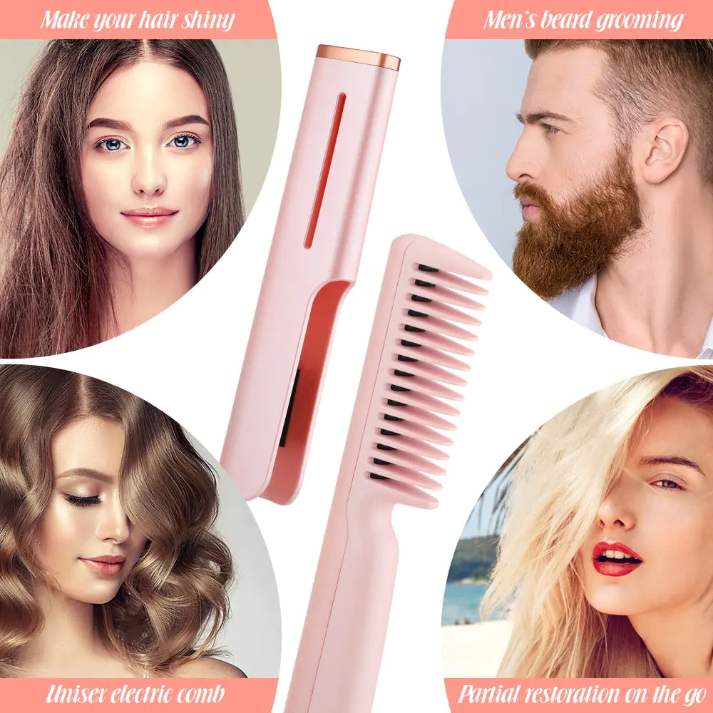 2-in-1 USB Heated Hair Comb | Smooth & Style Anywhere