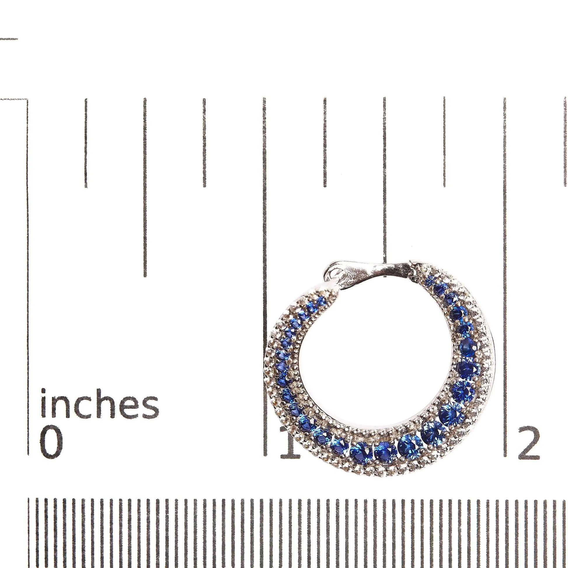 Blue Sapphire Crescent Moon Hoop Earrings | Exclusive