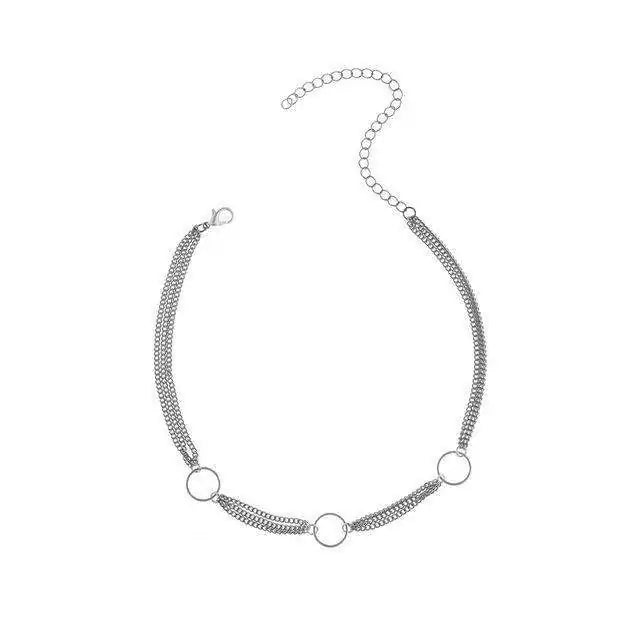 Circle Multilevel Chain Necklace