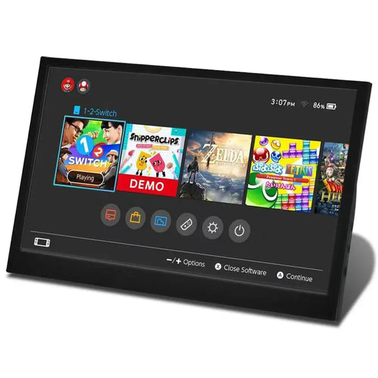black computer monitor gaming screen front angle displaying game menu Merit Sell