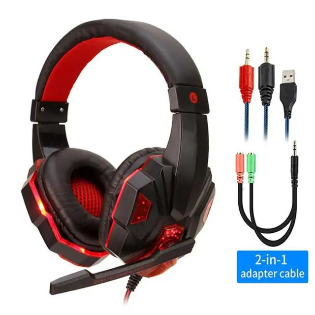 LED Light Wired Gamer Headset