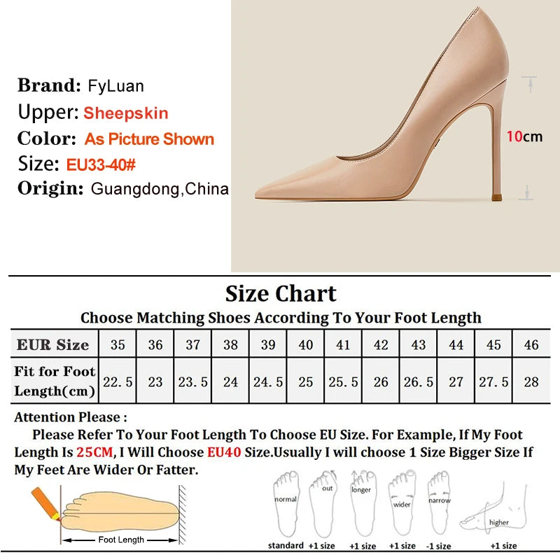 high-quality Sheepskin High Heels Party Office Fashion Pointed Shallow Women Shoes 6 8 10CM Stiletto Naked color Female Pumps - Merit Sell