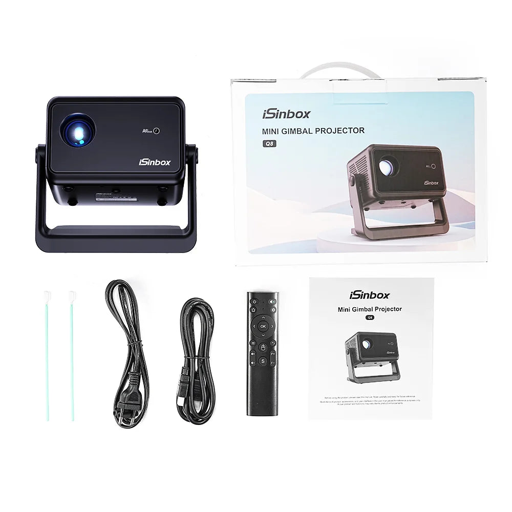 iSinbox 1080P Smart Projector 680ANSI Android 13 WiFi6 BT5.3 Portable Outdoor Home Video Beam Projector HDMI Auto Keystone - Merit Sell