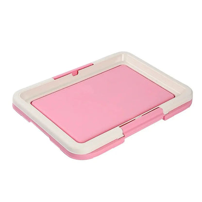 Merit Sell pink and white indoor potty for small dogs with removable tray for easy cleaning