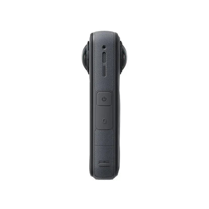Side view of Merit Sell Insta360 X5 8K action camera showing control buttons and textured grip