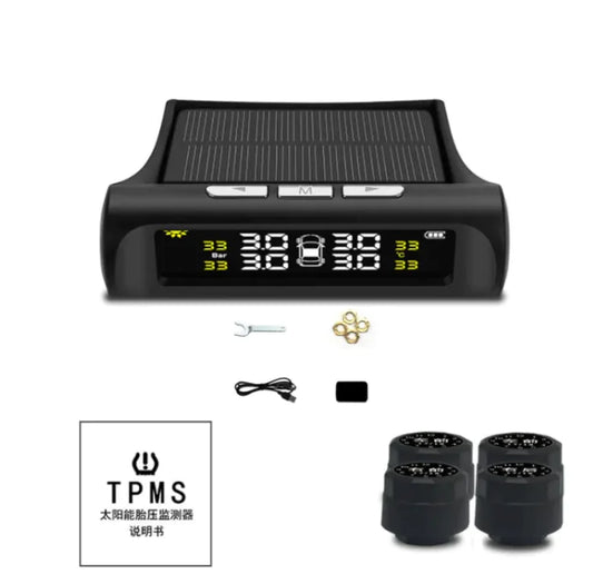 Tire Pressure Monitoring System Automotive Universal Wireless Solar Tire Pressure Monitor External Tire Pressure Detector