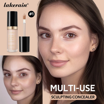 lakerain 5 color multipurpose concealer natural finish brighten skin tone cover dark circles concealer liquid - Merit Sell