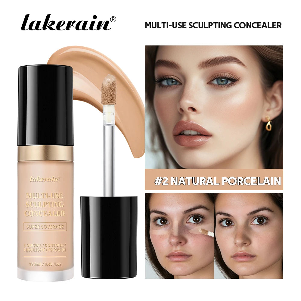 lakerain 5 color multipurpose concealer natural finish brighten skin tone cover dark circles concealer liquid - Merit Sell