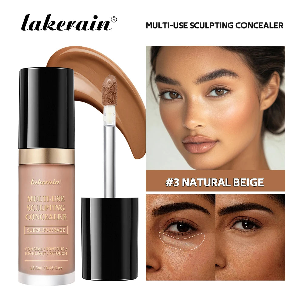 lakerain 5 color multipurpose concealer natural finish brighten skin tone cover dark circles concealer liquid - Merit Sell