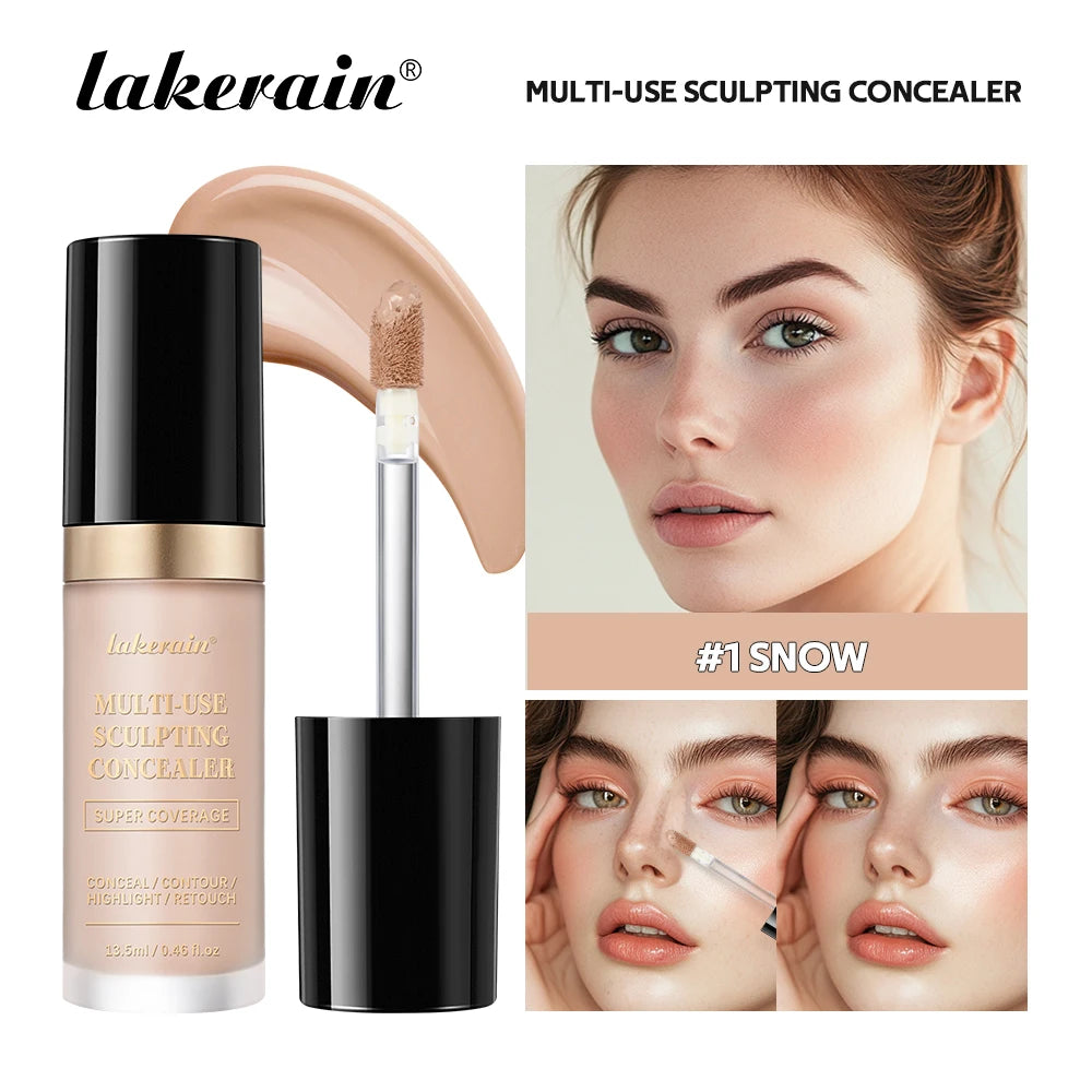 lakerain 5 color multipurpose concealer natural finish brighten skin tone cover dark circles concealer liquid - Merit Sell