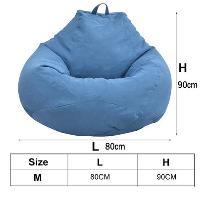 Blue lazy sofa cover for living room measuring 80cm wide and 90cm high with soft fabric