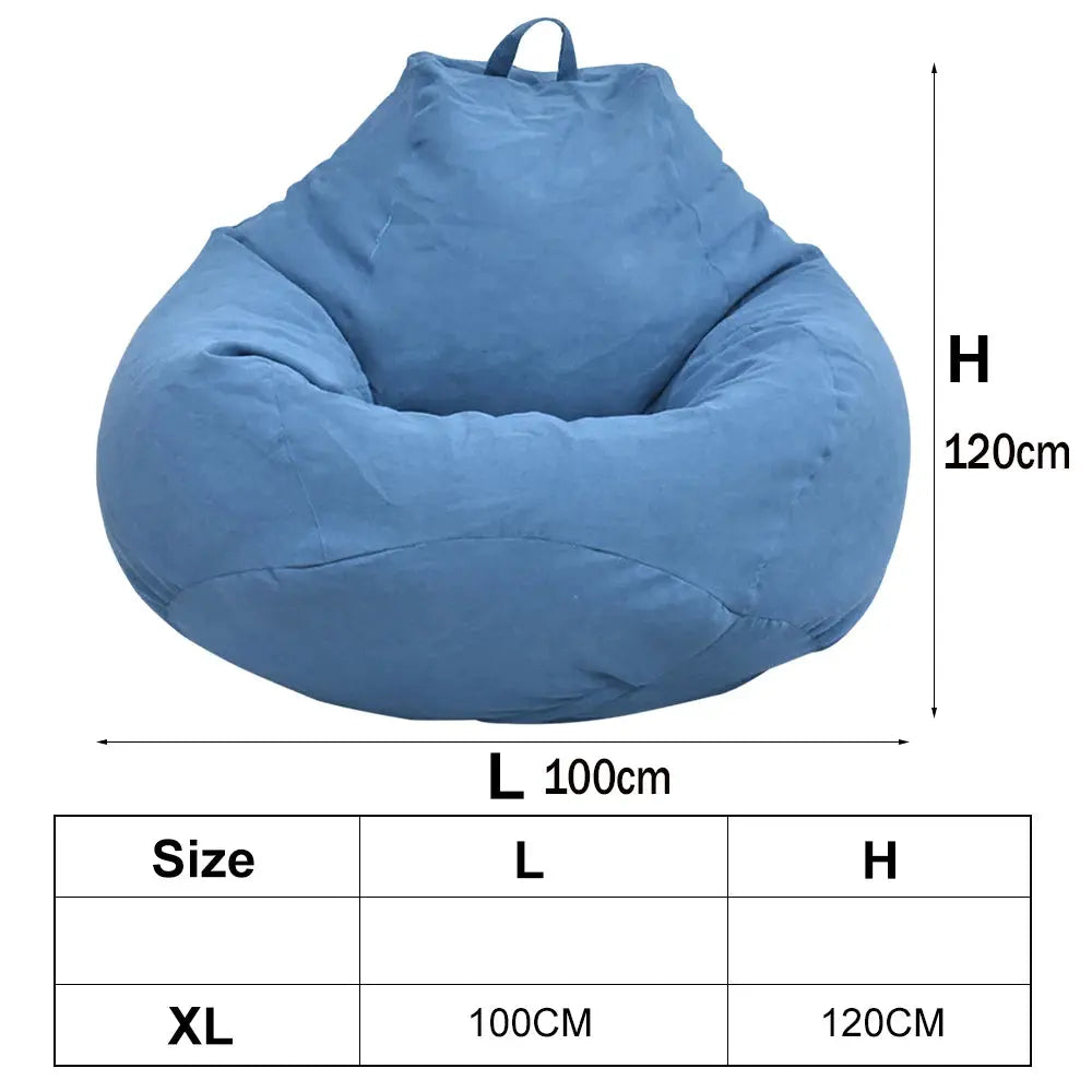 Blue XL lazy sofa cover for living room sized 100cm length and 120cm height by Merit Sell