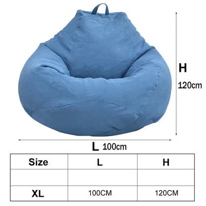 Blue XL lazy sofa cover for living room sized 100cm length and 120cm height by Merit Sell