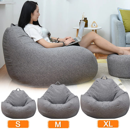 Merit Sell lazy sofa cover for living room in gray fabric available in small medium and extra large sizes