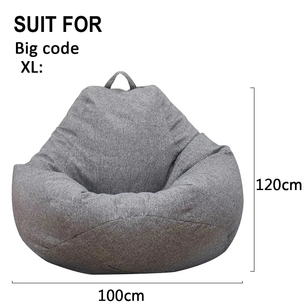 Gray lazy sofa cover for living room in XL size with soft textured fabric and handle