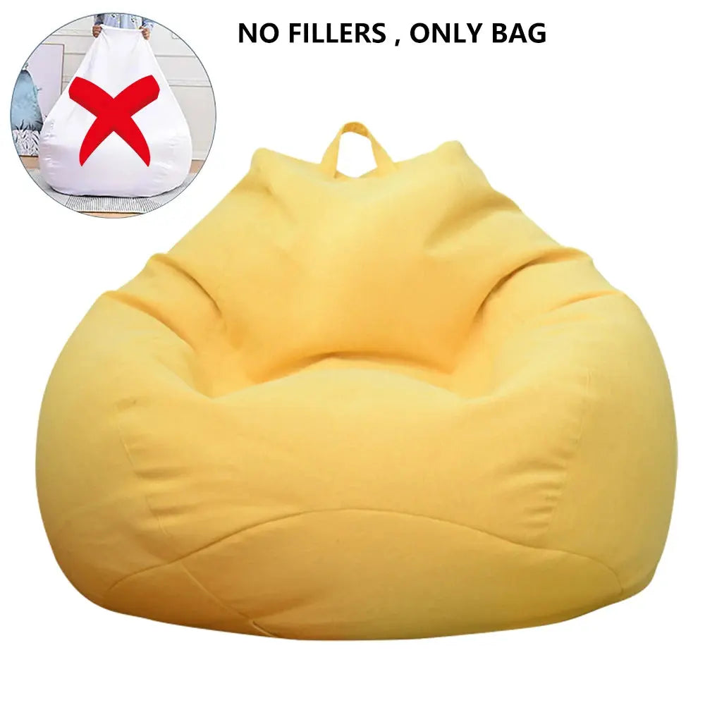 Yellow lazy sofa cover for living room by Merit Sell without fillers only bag shown