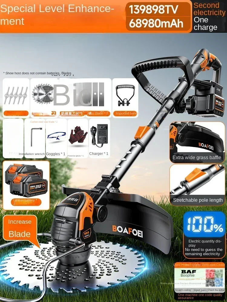Merit Sell multi-functional brush cutter for home featuring adjustable blades and ergonomic design