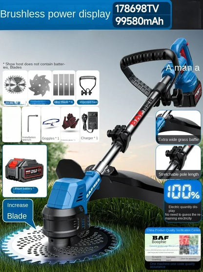 Merit Sell multi-functional brush cutter for home with battery power display and adjustable blades