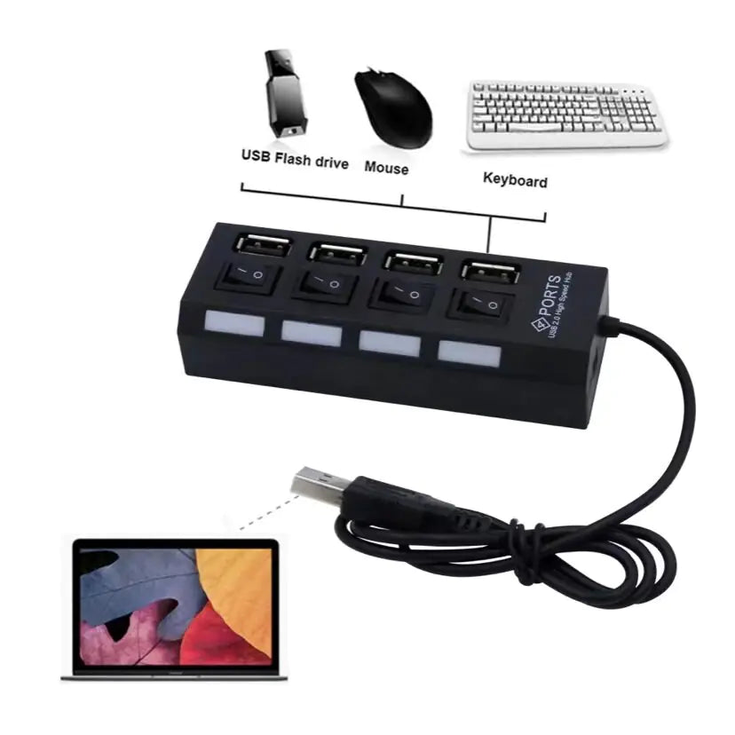 4 Slot USB 2.0 Hub | Expand Your Connectivity