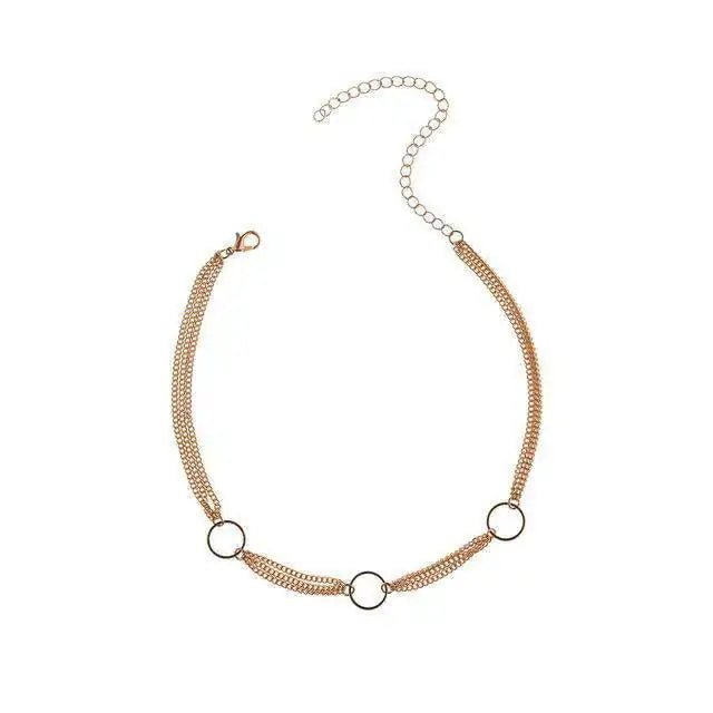 Circle Multilevel Chain Necklace