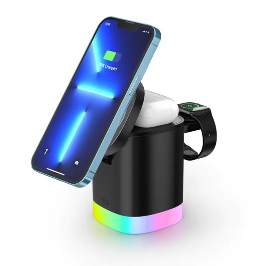 3-in-1 MagSafe Cube Charger Stand | Magnetic Wireless Charging Station