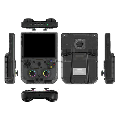 Merit Sell online multiplayer retro game device black handheld console with screen and RGB controllers