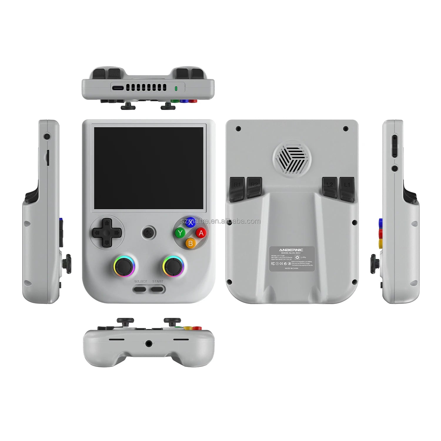 Merit Sell online multiplayer retro game device with handheld controller and color buttons in gray
