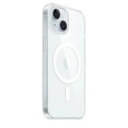 Merit Sell phone transparent case showing clear protection with camera cutouts for iPhone
