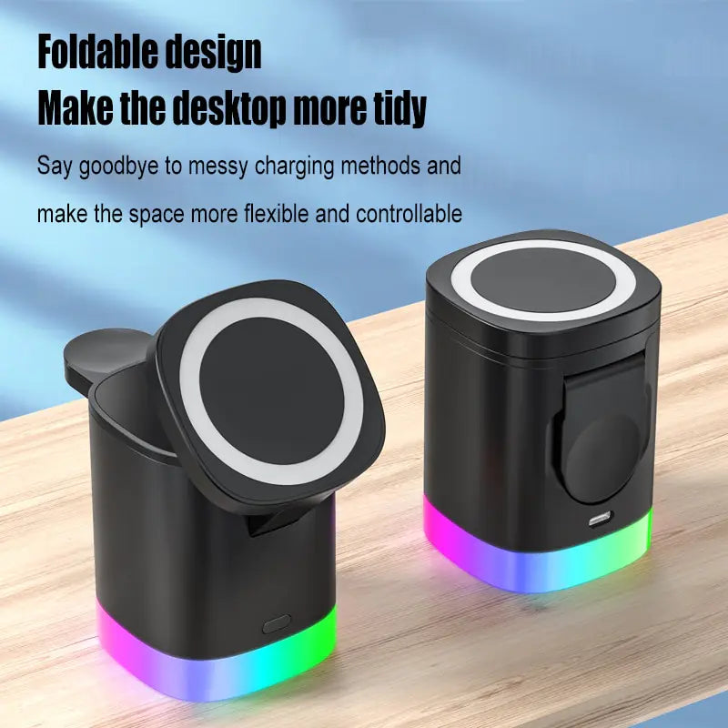 3-in-1 MagSafe Cube Charger Stand | Magnetic Wireless Charging Station