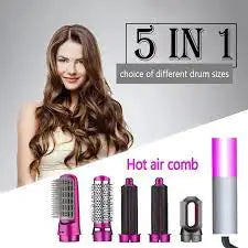 5-in-1 Hair Dryer & Hot Comb Set | Versatile Styling