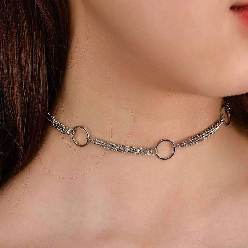 Circle Multilevel Chain Necklace