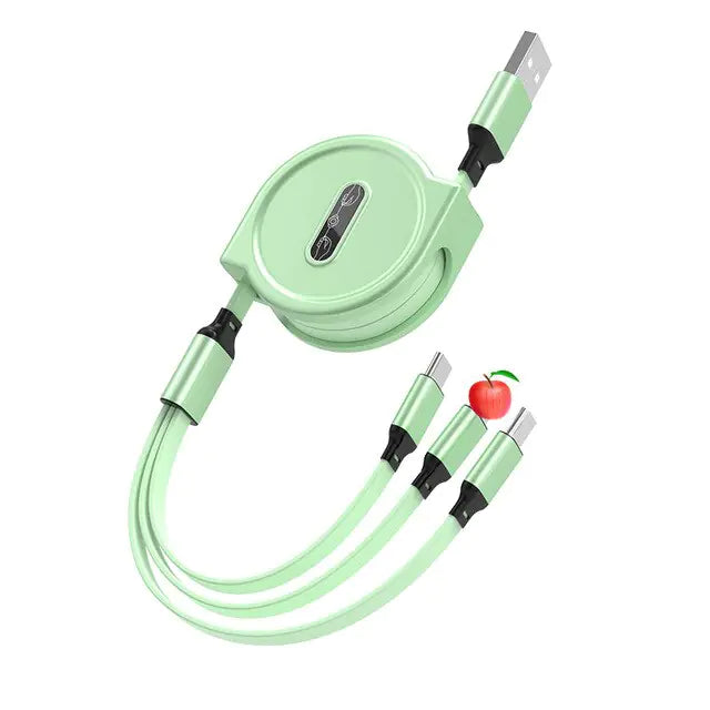 3-in-1 USB Extendable Data Cable | Fast Charging & Sync for All Devices